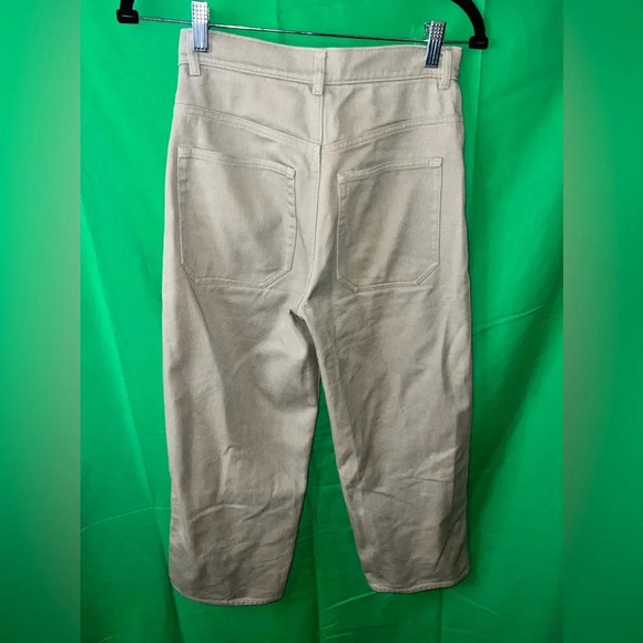 & other stories khaki cropped denim jeans, size 2 - Picture 2 of 5